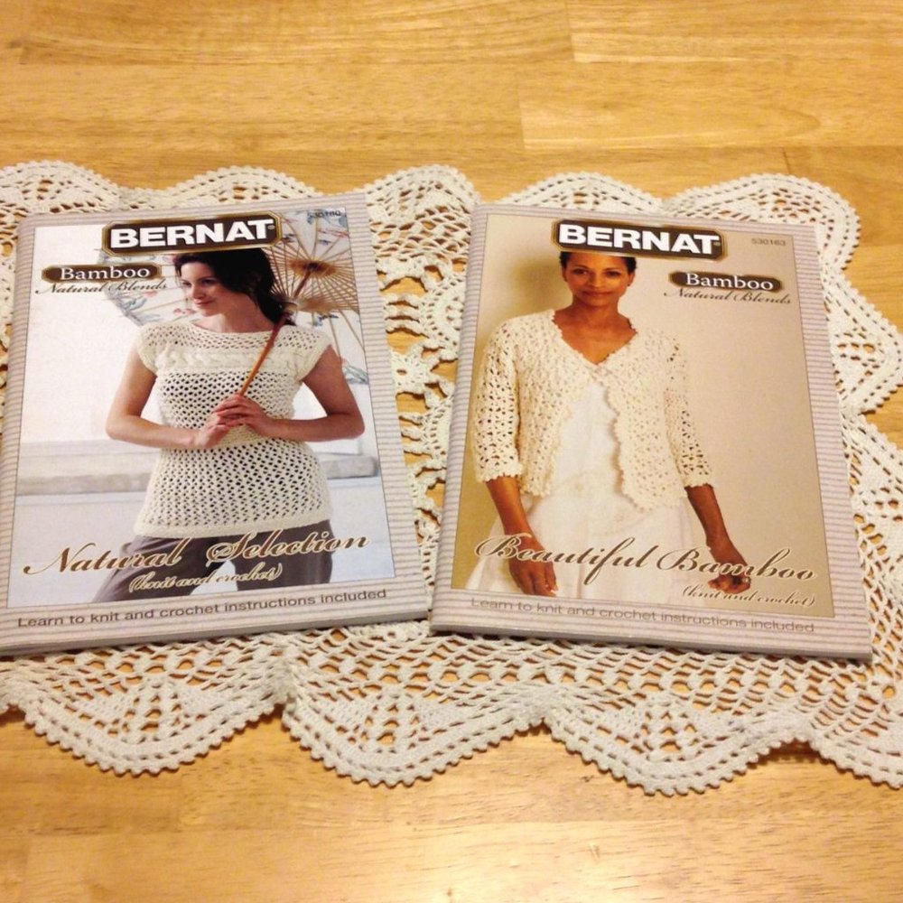 Bernat Bamboo knit and crochet crafts instructions booklets